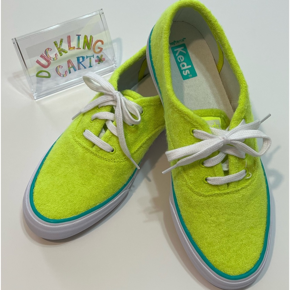 NEW Keds Terry Cloth Neon Sneakers  SZ - 7.5 / 38 - Picture 2 of 15